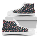 Pink Axolotl Pattern Print White High Top Shoes