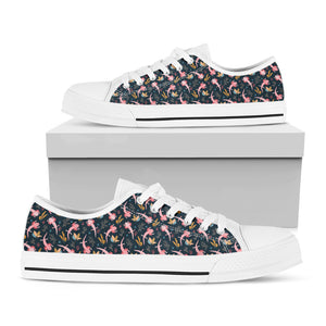 Pink Axolotl Pattern Print White Low Top Shoes