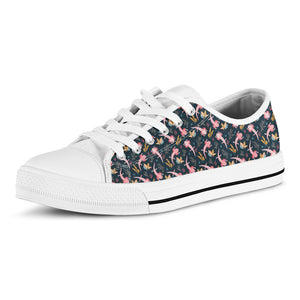 Pink Axolotl Pattern Print White Low Top Shoes