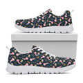 Pink Axolotl Pattern Print White Running Shoes