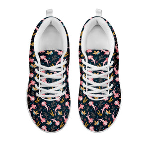 Pink Axolotl Pattern Print White Sneakers