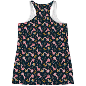 Pink Axolotl Pattern Print Women's Racerback Tank Top