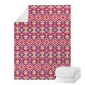 Pink Aztec Geometric Pattern Print Blanket