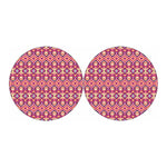 Pink Aztec Geometric Ethnic Pattern Print Car Coasters