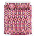 Pink Aztec Geometric Pattern Print Duvet Cover Bedding Set