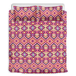 Pink Aztec Geometric Ethnic Pattern Print Duvet Cover Bedding Set