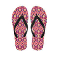 Pink Aztec Geometric Pattern Print Flip Flops