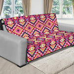 Pink Aztec Geometric Ethnic Pattern Print Futon Protector