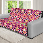 Pink Aztec Geometric Ethnic Pattern Print Futon Protector