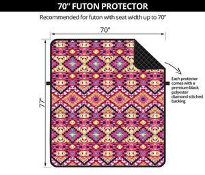 Pink Aztec Geometric Ethnic Pattern Print Futon Protector