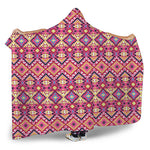 Pink Aztec Geometric Ethnic Pattern Print Hooded Blanket