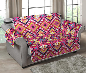 Pink Aztec Geometric Ethnic Pattern Print Loveseat Protector