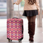 Pink Aztec Geometric Ethnic Pattern Print Luggage Cover