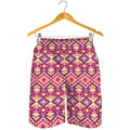 Pink Aztec Geometric Pattern Print Men's Shorts