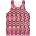 Pink Aztec Geometric Pattern Print Men's Tank Top