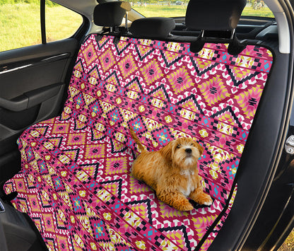 Pink Aztec Geometric Ethnic Pattern Print Pet Car Back Seat Cover