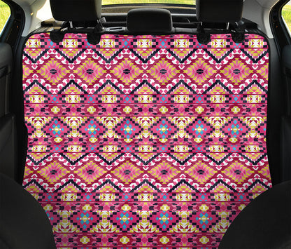 Pink Aztec Geometric Ethnic Pattern Print Pet Car Back Seat Cover