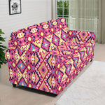 Pink Aztec Geometric Ethnic Pattern Print Sofa Cover