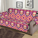 Pink Aztec Geometric Ethnic Pattern Print Sofa Protector