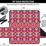 Pink Aztec Geometric Ethnic Pattern Print Sofa Protector