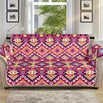 Pink Aztec Geometric Ethnic Pattern Print Sofa Protector