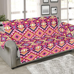 Pink Aztec Geometric Ethnic Pattern Print Sofa Protector