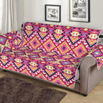 Pink Aztec Geometric Ethnic Pattern Print Sofa Protector