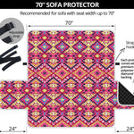 Pink Aztec Geometric Ethnic Pattern Print Sofa Protector