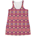 Pink Aztec Geometric Pattern Print Women's Racerback Tank Top