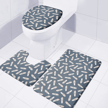 Pink Ballet Shoes Pattern Print 3 Piece Bath Mat Set