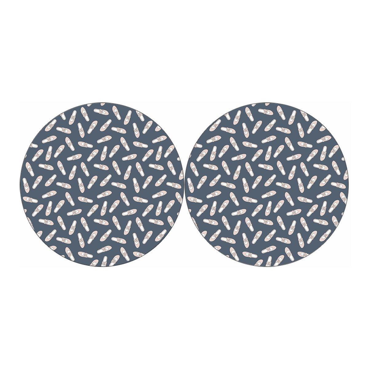 Pink Ballet Shoes Pattern Print Car Coasters