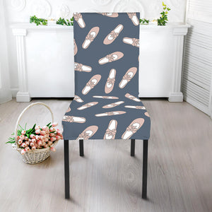 Pink Ballet Shoes Pattern Print Dining Chair Slipcover