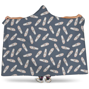 Pink Ballet Shoes Pattern Print Hooded Blanket