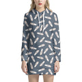 Pink Ballet Shoes Pattern Print Pullover Hoodie Dress