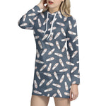 Pink Ballet Shoes Pattern Print Hoodie Dress