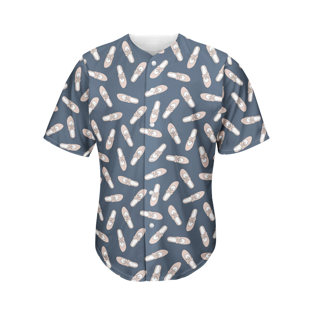 Pink Ballet Shoes Pattern Print Men's Baseball Jersey
