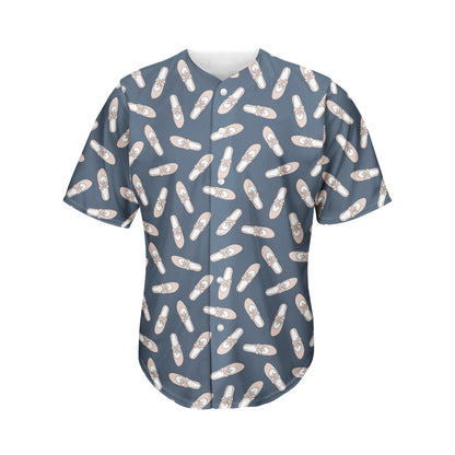 Pink Ballet Shoes Pattern Print Men's Baseball Jersey