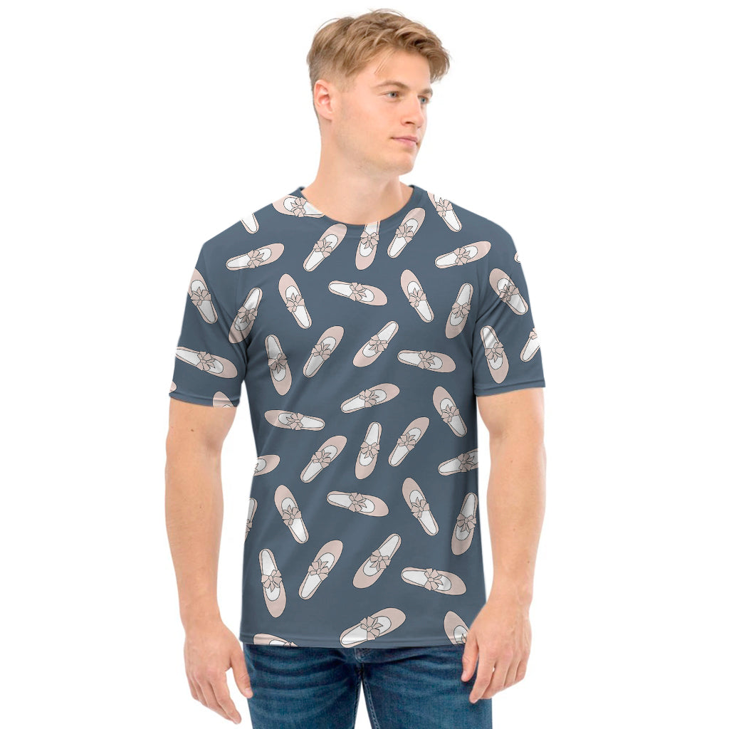 Pink Ballet Shoes Pattern Print Men's T-Shirt