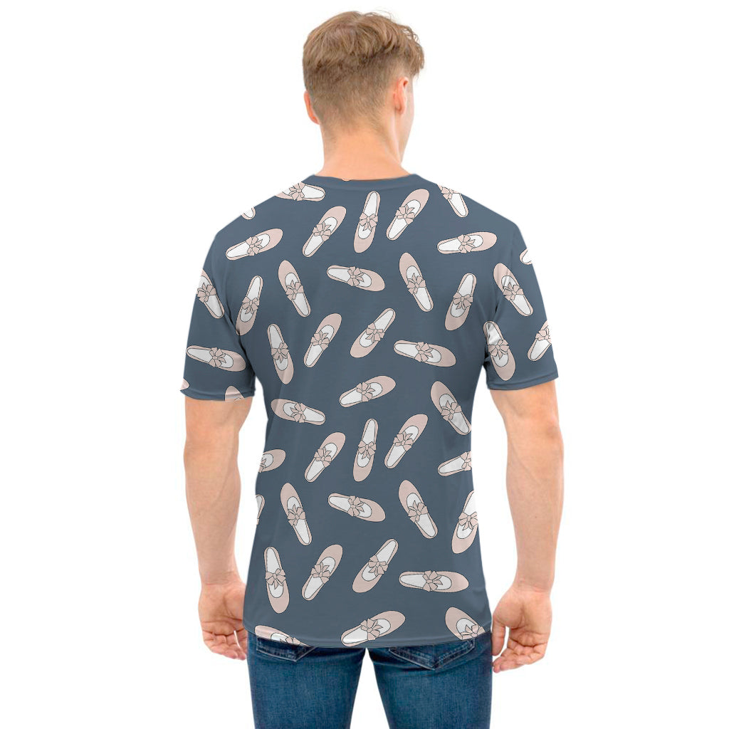 Pink Ballet Shoes Pattern Print Men's T-Shirt