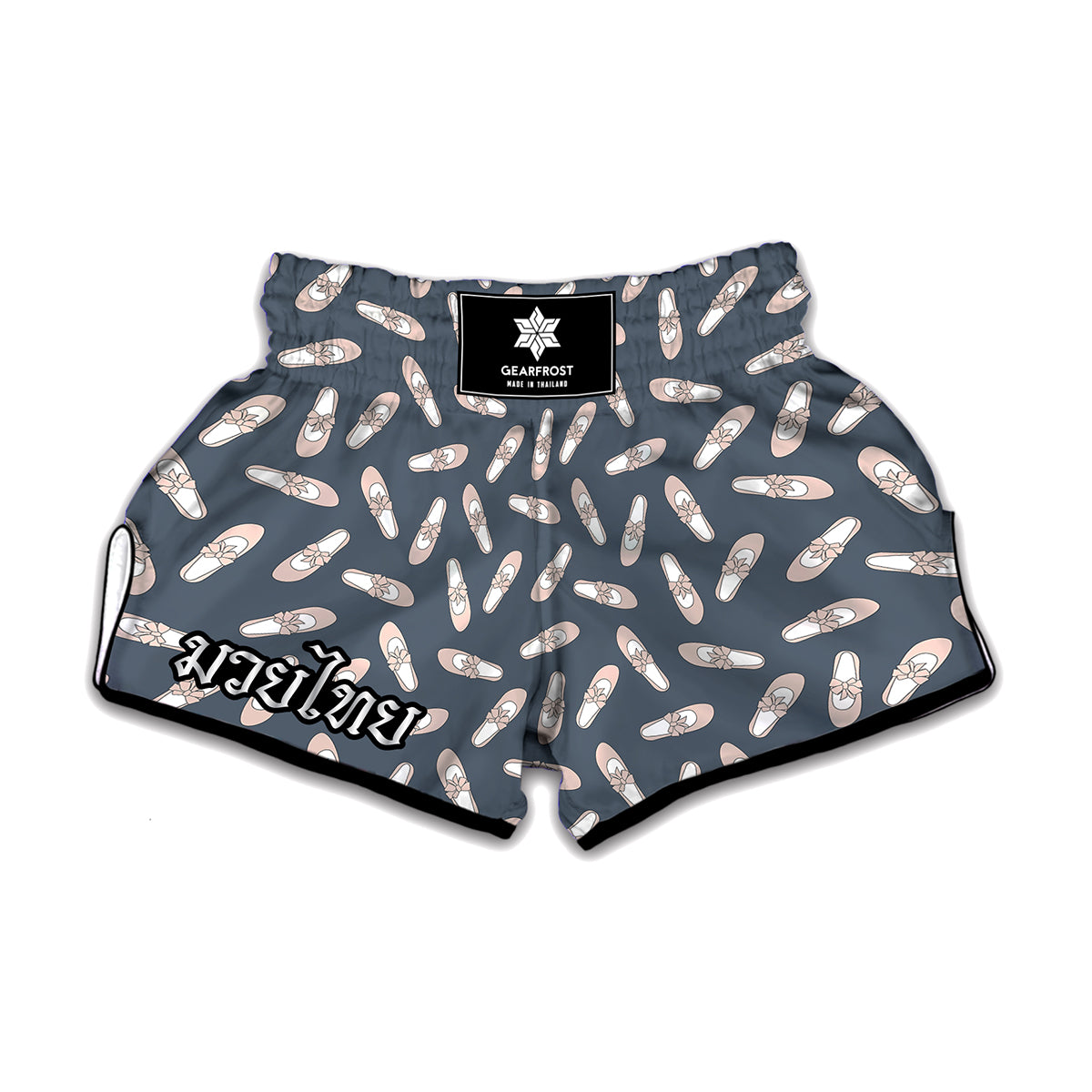 Pink Ballet Shoes Pattern Print Muay Thai Boxing Shorts