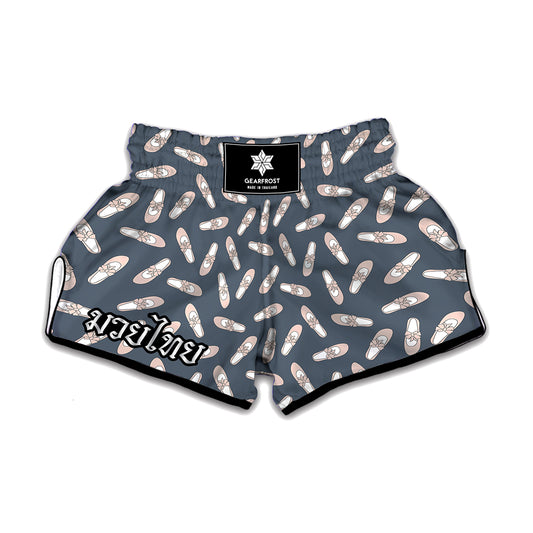 Pink Ballet Shoes Pattern Print Muay Thai Boxing Shorts