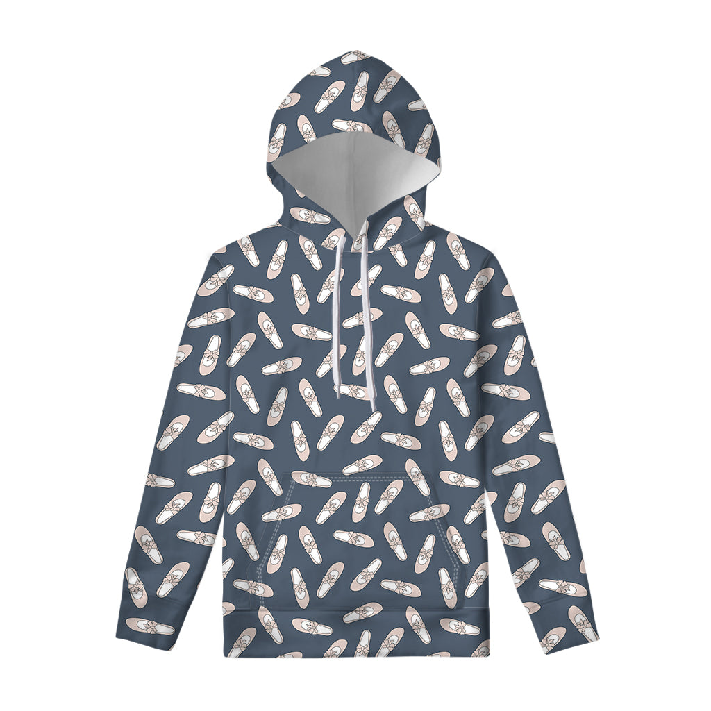 Pink Ballet Shoes Pattern Print Pullover Hoodie