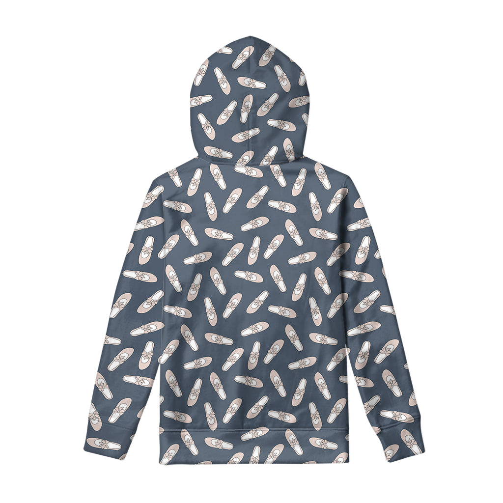 Pink Ballet Shoes Pattern Print Pullover Hoodie