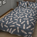 Pink Ballet Shoes Pattern Print Quilt Bed Set