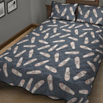 Pink Ballet Shoes Pattern Print Quilt Bed Set