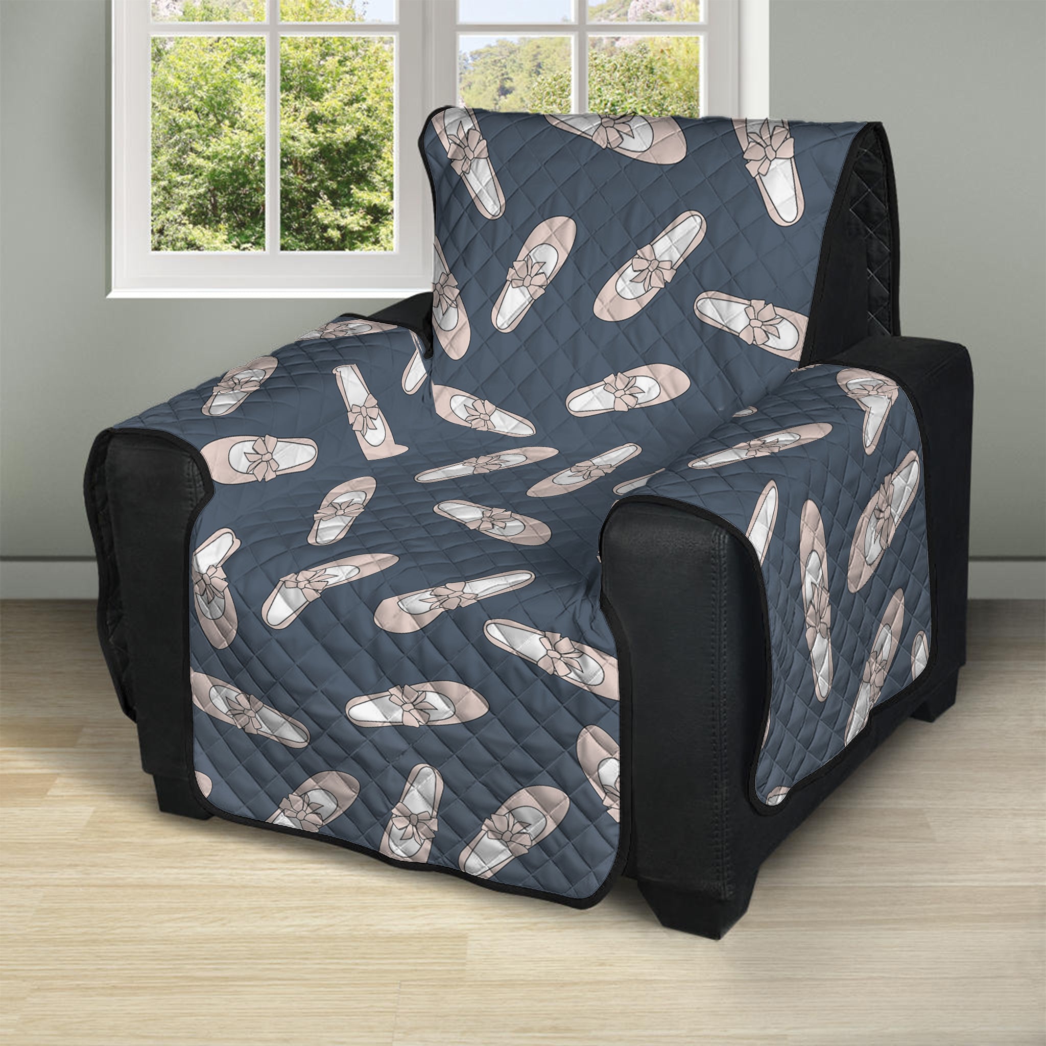 Pink Ballet Shoes Pattern Print Recliner Protector