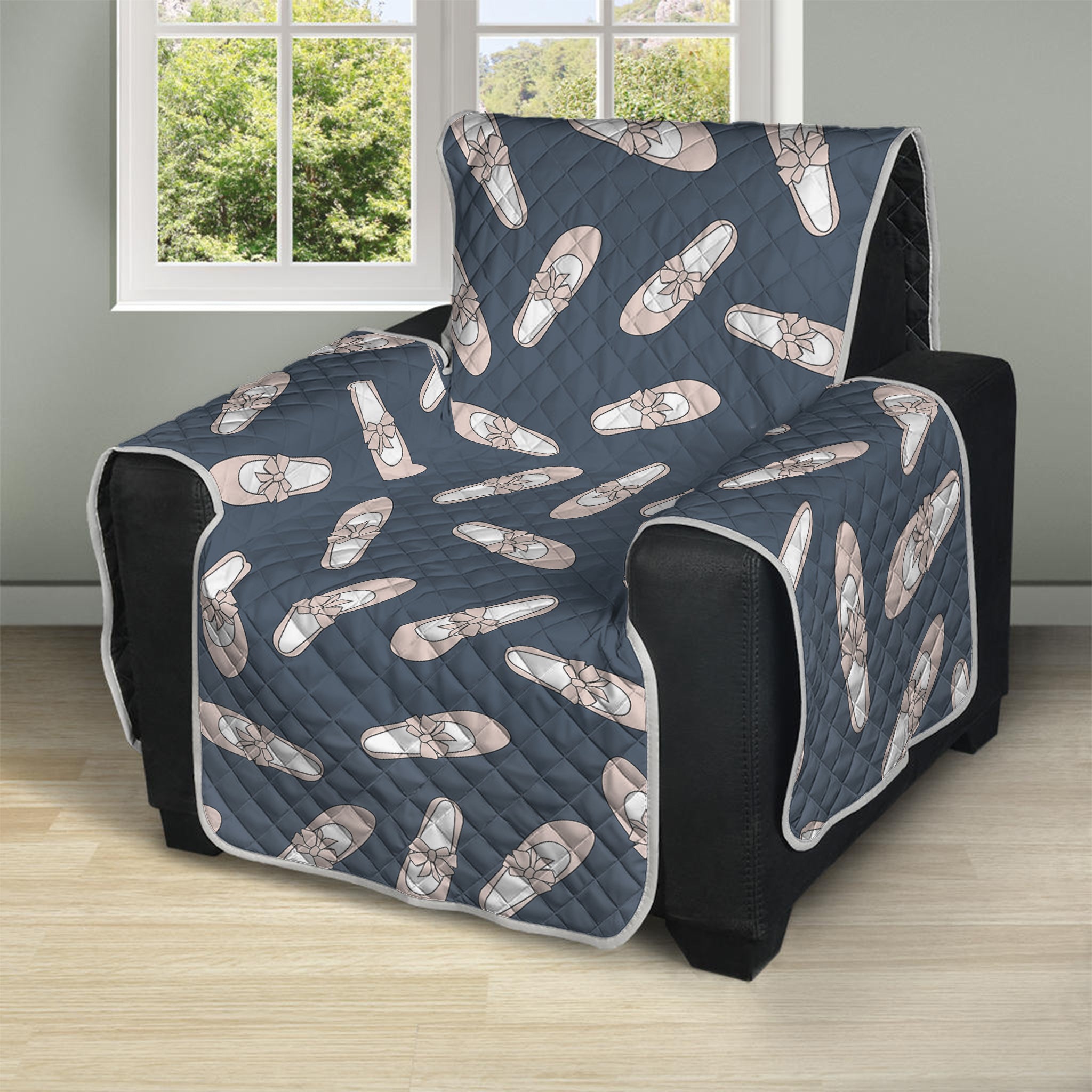 Pink Ballet Shoes Pattern Print Recliner Protector