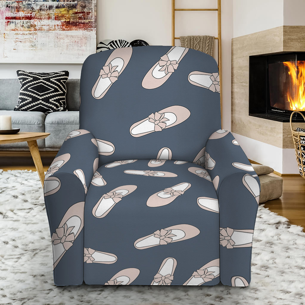 Pink Ballet Shoes Pattern Print Recliner Slipcover