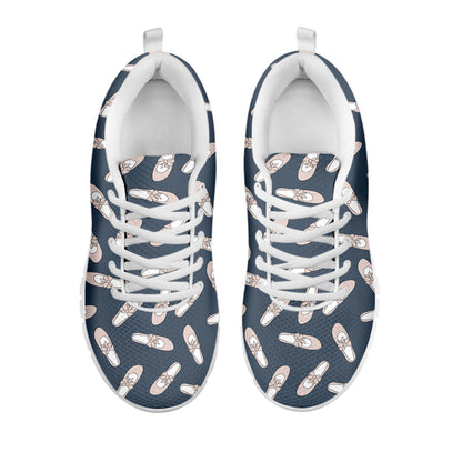 Pink Ballet Shoes Pattern Print White Sneakers