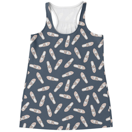 Pink Ballet Shoes Pattern Print Women's Racerback Tank Top